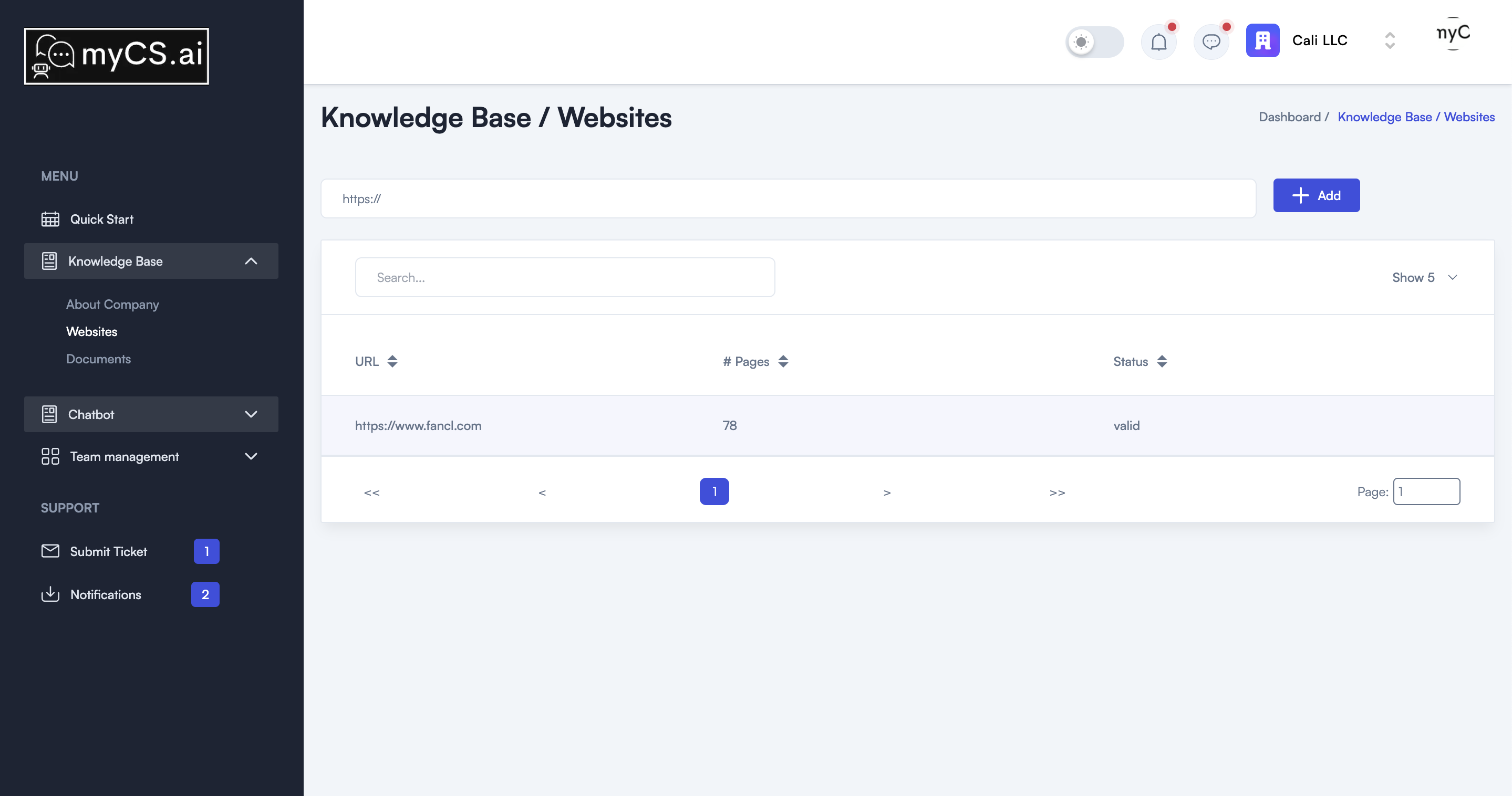 Knowledge Base demo